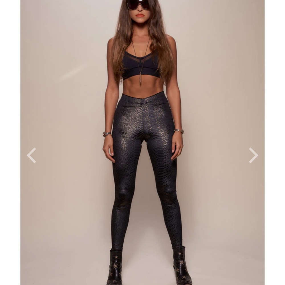 Spiridhoods SNAKESKIN BLACK VELVET LEGGINGS | WOMEN'S